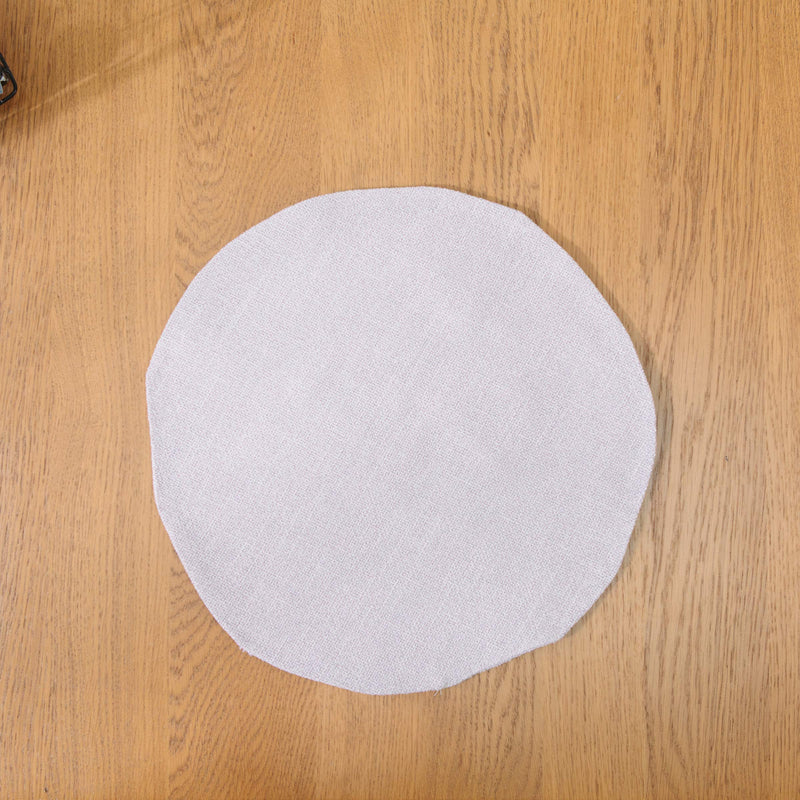 [Australia - AusPower] - Set of 4 Round Placemat 15 Inch Soft Linen eco-Friendly Fabric Handcrafted Machine Washable Indoor & Outdoor Tablemat Beige Round Placemats 15" 