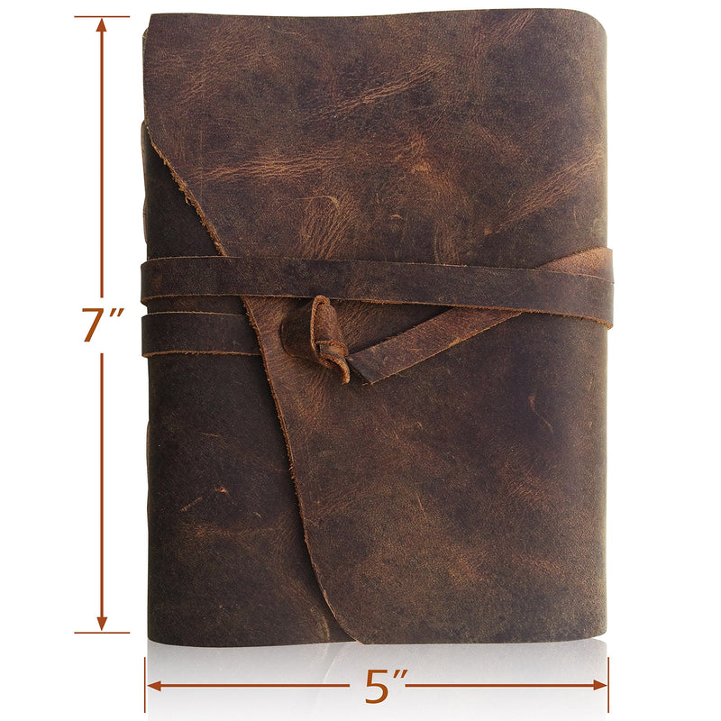 [Australia - AusPower] - Leather Journal Lined Notebook Paper - Leather Bound Journals for Writing for Women and Men, 7 x 5 Inches Ruled Small Notebooks, Kraft Paper with 400 pages - Lined Paper College Ruled & Travel Size 7" x 5" Lined 