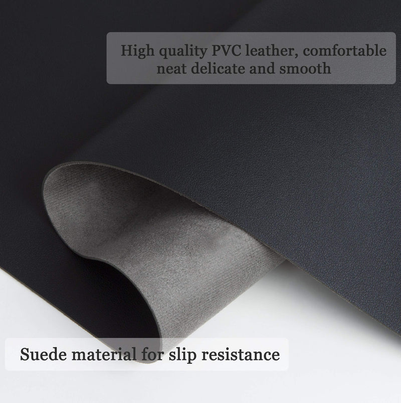 [Australia - AusPower] - Non-Slip Desk Pad,Mouse Pad,Waterproof PVC Leather Desk Table Protector,Ultra Thin Large Desk Blotter, Easy Clean Laptop Desk Writing Mat for Office Work/Home/Decor(Black, 23.6" x 13.7") Black 23.6" x 13.7" 