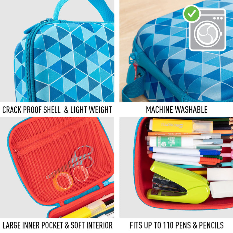 [Australia - AusPower] - ZIPIT Colorz Large Pencil Box, Holds Up to 110 Pens, Durable Storage Container for School and Office Supplies, Secure Zipper Closure (Blue) Jumbo Box Blue 