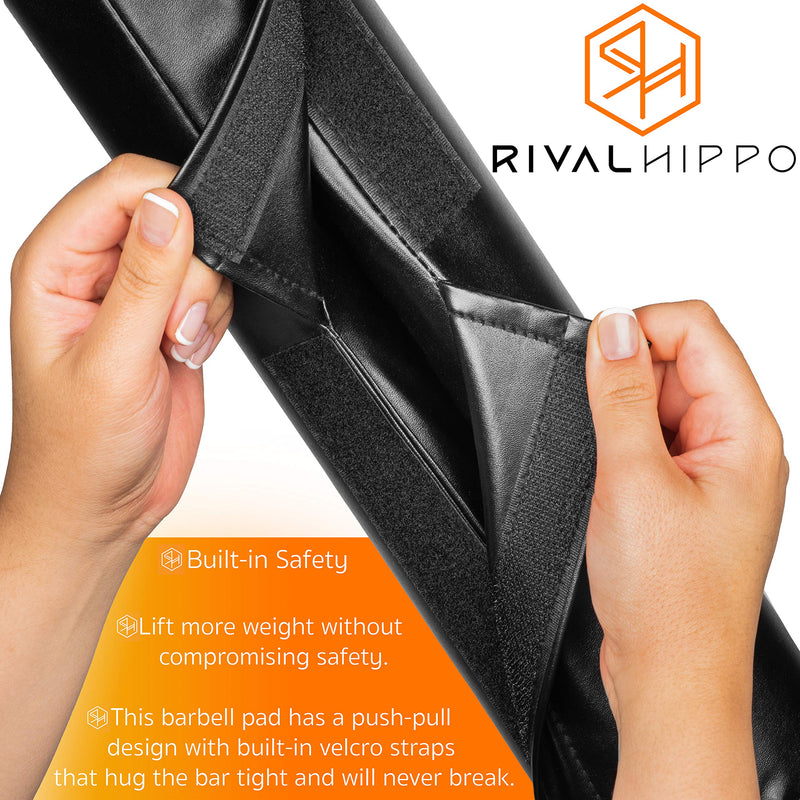 [Australia - AusPower] - Premium Hip Thrust Pad for Leg Day - Thick Barbell Pad for Squats Lunges Glute Bridges, Non-Slip Bar Pad, Built-In Velcro Safety Straps and Reinforced PU Leather Cover - Olympic Bars and Smith Machine 