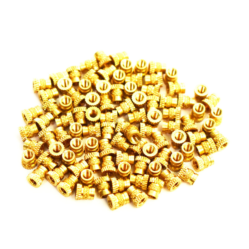 [Australia - AusPower] - [ J&J Products ] M3 Brass Insert 100pcs, 5 mm OD, 5.7 mm Length, Female M3 Thread, Heat Sink or Injection Molding Insert,100pcs 100pc 