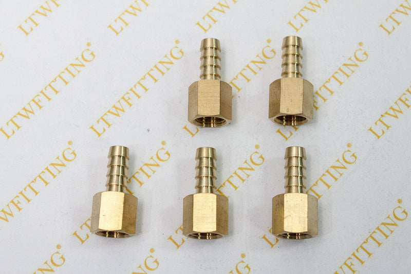 [Australia - AusPower] - LTWFITTING Brass Fitting Coupler 5/16-Inch Hose Barb x 1/4-Inch Female NPT Fuel Water Boat(Pack of 5) 