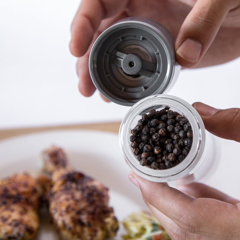 [Australia - AusPower] - Cole & Mason Lincoln Duo Salt and Pepper Grinder Combo, Acrylic Combination Mill Includes Premium Salt and Peppercorns 