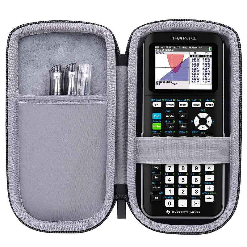 [Australia - AusPower] - co2CREA Hard Case Compatible with Texas Instruments TI-84 Plus CE/TI-84 Plus/TI-Nspire CX II CAS/TI-Nspire CX II/TI-83 Plus/TI-89 Titanium/TI-85 / TI-86 Color Graphing Calculator Black Case + Logo 