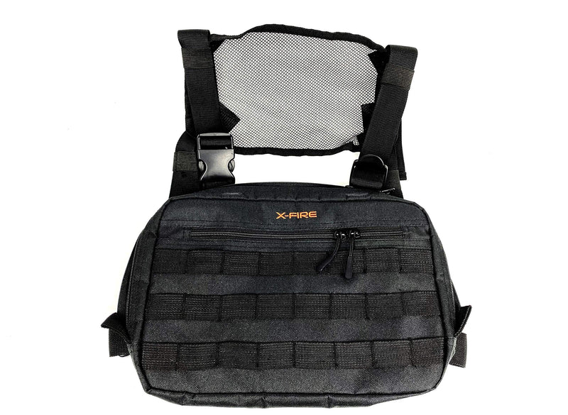 [Australia - AusPower] - X-FIRE® MOLLE Chest Pack Tool Bag Pouch Kit with Two Radio Pockets and Dual Antenna Ports, Zippered Organizer Pockets, Internal EDC Utility Slots for IFAK EMT/EMS Medical Supplies or Concealed Carry. 