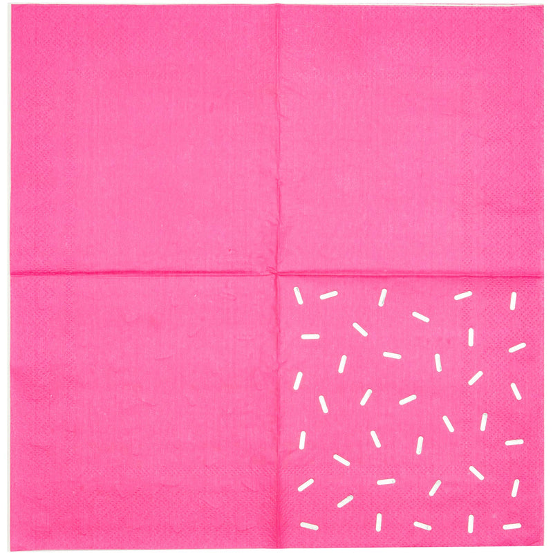 [Australia - AusPower] - Pink Confetti Paper Cocktail Napkins for Birthday Party (5 x 5 In, 50 Pack) 