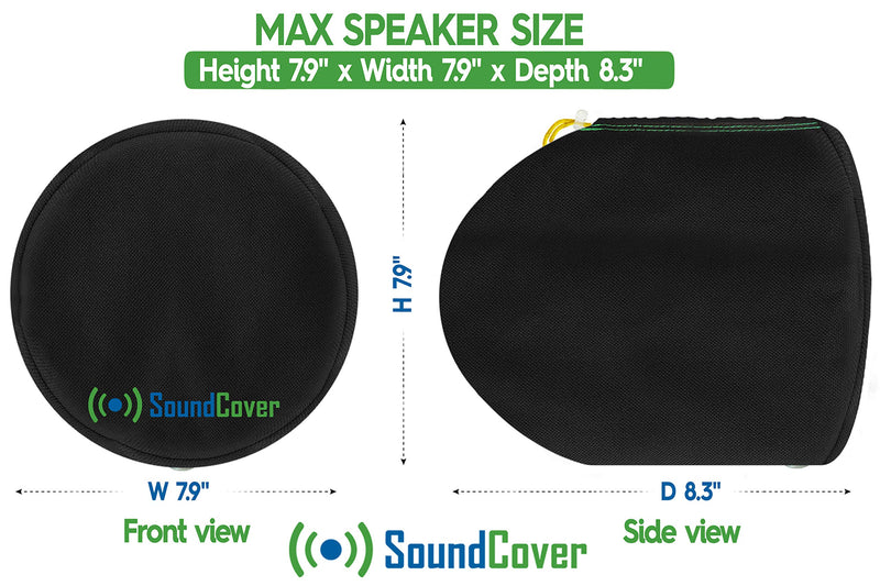 [Australia - AusPower] - 2 Black Heavy Duty Marine Speaker Covers for Round 4" and 5" Boat ATV Wakeboard Tower Pod Speakers - Fits Boss, Rockville, Kicker, Pyle & NOAM NUTV5 Speakers, Sold in Pairs (H 7.9" x W 7.9" x D 8.3") 