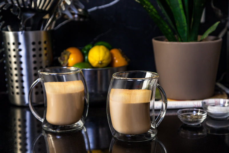 [Australia - AusPower] - JoyJolt Caleo Collection Double Wall Insulated Glass Coffee Cups (Set Of 2) -13-Ounces 