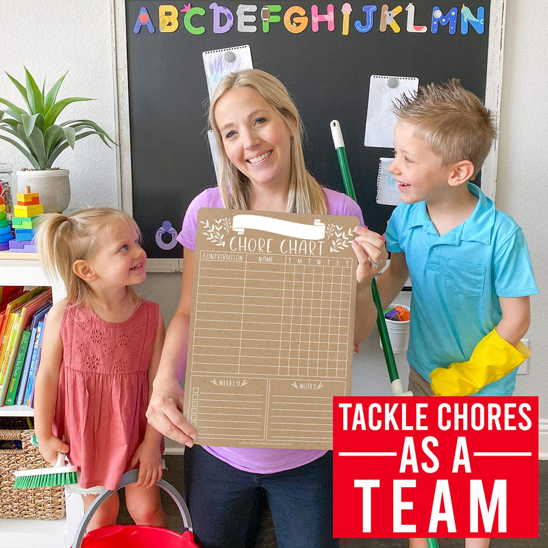 [Australia - AusPower] - Rustic Kraft Family Chore Chart for Adults, Magnetic Chore Chart for Teens, Kids Reward Chart for Toddlers at Home, Kids Chore Reward Chart System for Kids, My Magnetic Responsibility Chart for Kids 