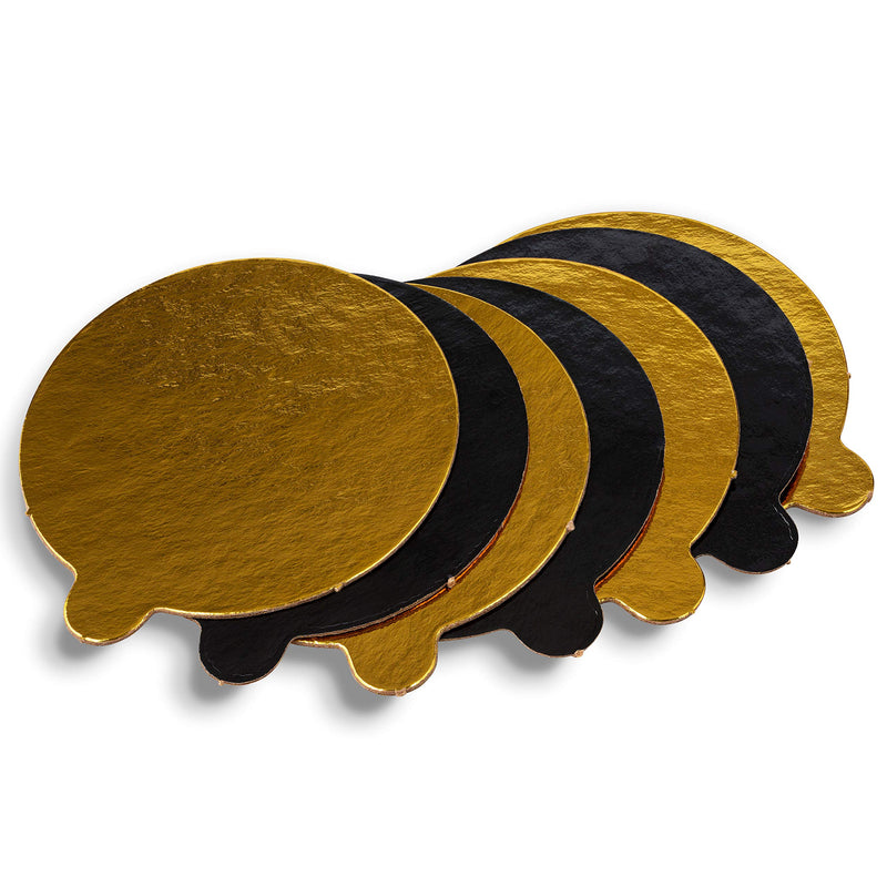 [Australia - AusPower] - MT Products 4 inch Round Gold Cake / Pastry Dessert Board with Tab (48 Pieces) 