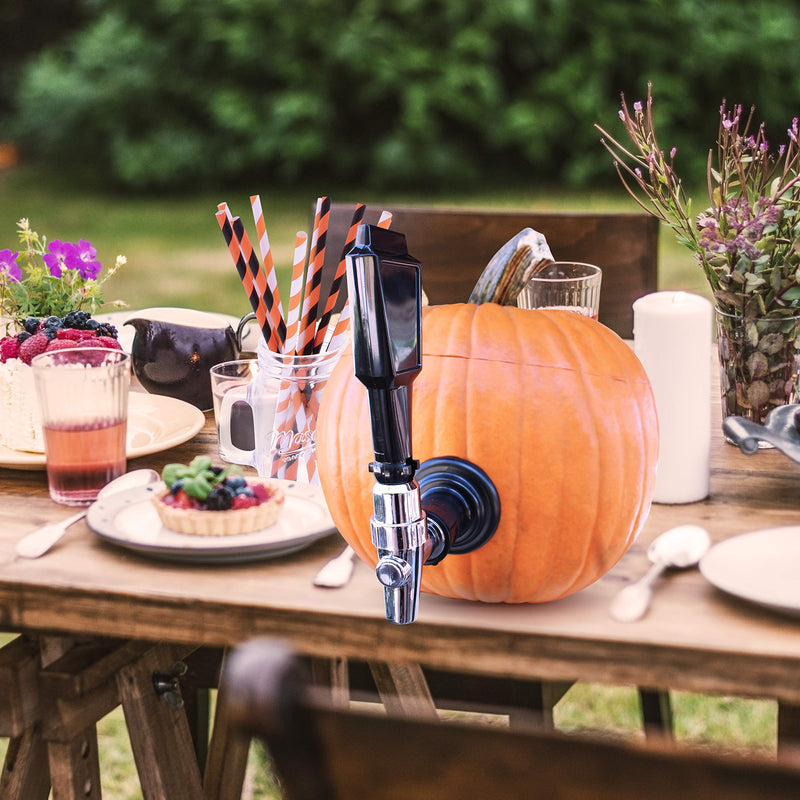 [Australia - AusPower] - Party On Tap Pumpkin Tapping Kit - Keg Spout for Halloween, Thanksgiving, or Pumpkin Party Decorations - Includes Paper Straws 
