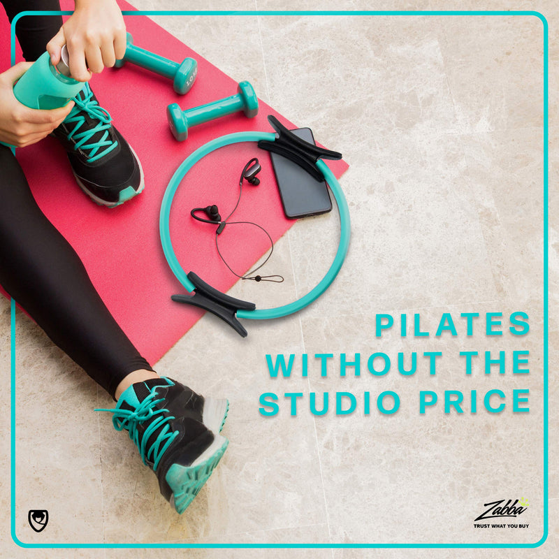 [Australia - AusPower] - URBNFit Pilates Ring - 12" Magic Circle w/Dual Grip, Foam Pads for Inner Thigh Workout, Toning, Fitness & Pelvic Floor Exercise - Yoga Rings w/Bonus Exercise Guide Teal 12 Inch 