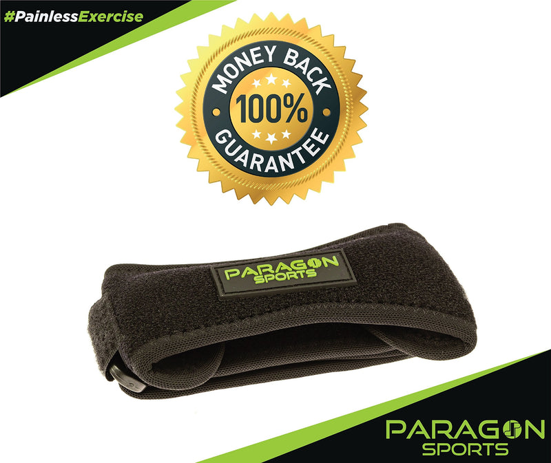 [Australia - AusPower] - Paragon Sports Patella Knee Strap for Running, Fitness, Stairs Climbing/Adjustable Patellar Tendon Support Band for Basketball, Athletics Pain Relief Brace for Jumper's Knee and Chondromalacia Black 2 pack 