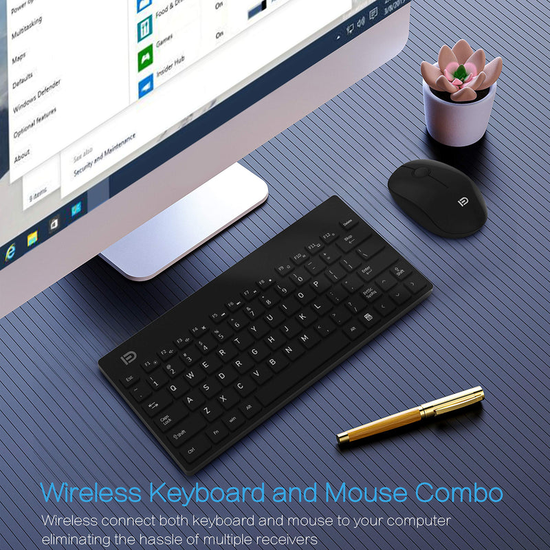 [Australia - AusPower] - Wireless Keyboard and Mouse Combo, 2.4GHz USB Compact Portable Quiet Keyboard for PC, Laptop, Compatible with Windows 7/8/10, Mac OS X10.8 