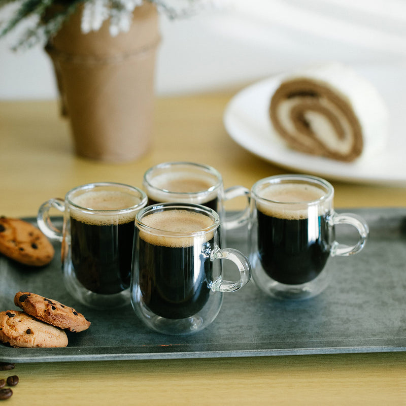 [Australia - AusPower] - BTaT- Espresso Cups, Set Of 4, 3oz (90ml), Barrel Shape, Double Wall Glass Espresso Cups, Espresso Mugs, Espresso Glass, Glass Espresso Cups, Espresso Glass Cups, Clear Espresso Cups, Espresso Glasses 