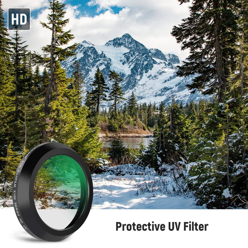 [Australia - AusPower] - NEEWER UV Protection Filter for X100 Series Cameras, Multi Coated HD Optical Glass Build Lens Filter Accessory Compatible with Fujifilm X100 X100S X100F X100T X100V Camera (Black Frame) Black 