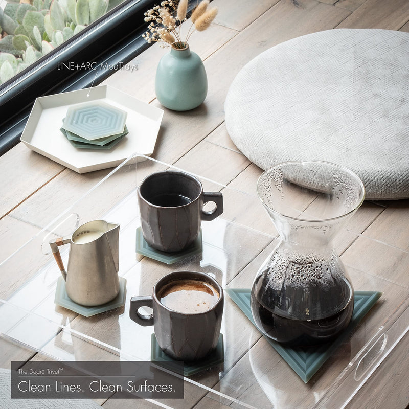 [Australia - AusPower] - Set of 3 Potholders (Plum Medley) Degrē Trivets by LINE+ARC. Potholder, 10mm Thick & Heat Resistant to 500F. 100% Food-Grade Silicone, Dishwasher Safe, Stain-Resistant. Modern Geometric Mid Century 