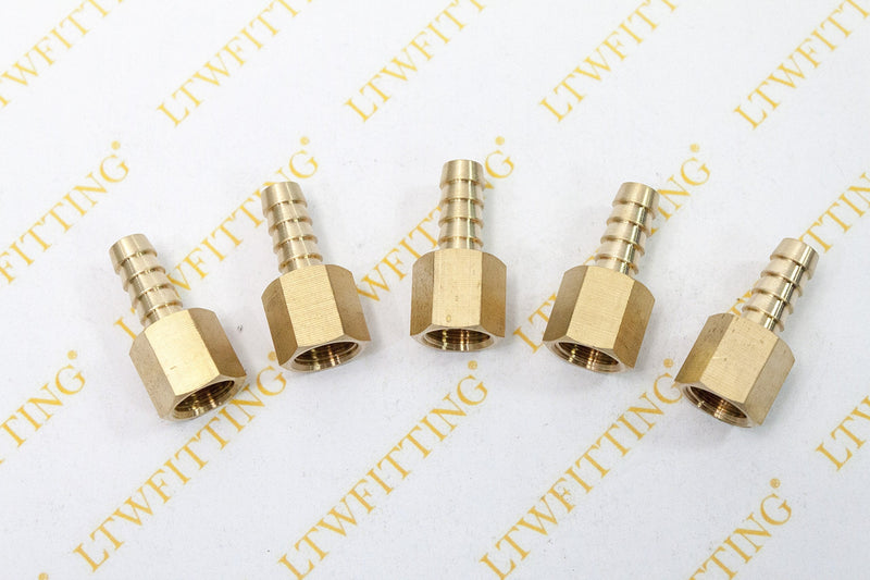 [Australia - AusPower] - LTWFITTING Brass Fitting Coupler 5/16-Inch Hose Barb x 1/4-Inch Female NPT Fuel Water Boat(Pack of 5) 