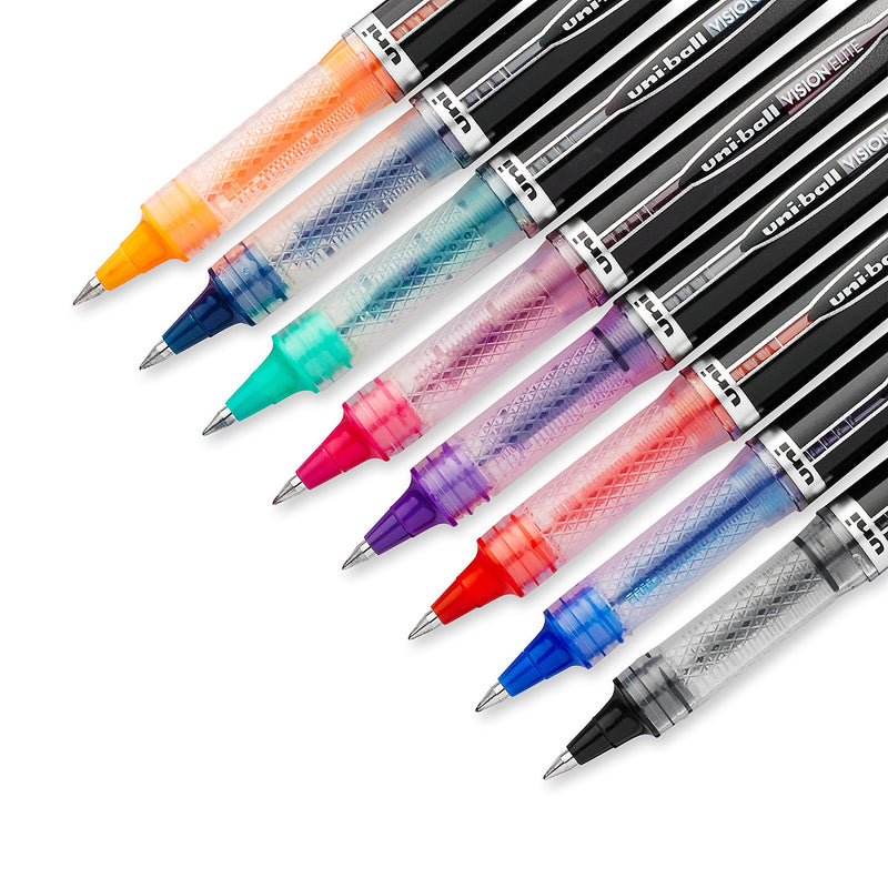 [Australia - AusPower] - uni-ball Vision Elite Rollerball Pens Fine Point Micro Tip, 0.5mm, Assorted, 8 Pack 8 Count (Pack of 1) Micro Point 