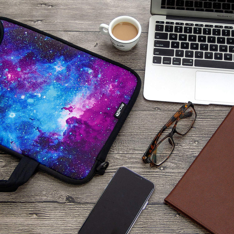 [Australia - AusPower] - RICHEN 14 15 15.4 15.6 inch Laptop Shoulder Bag Messenger Bag Case Notebook Handle Sleeve Neoprene Soft Carring Tablet Travel Case with Accessories Pocket (14-15.6 inch, Galaxy) 14-15.6 inch 