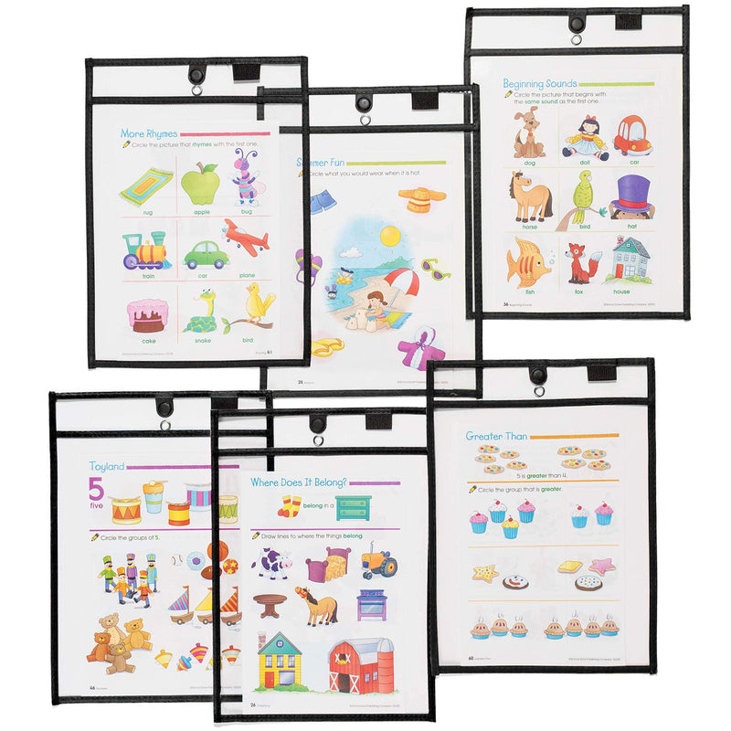 [Australia - AusPower] - Magnetic Dry Erase Pockets by Two Point (10-Pack) - 10 x 14 in - Black Clear Plastic Sleeves for Paper, Shop Ticket Holders, Job Ticket Holders, Clear Paper Sleeves, Dry Erase Sleeves 