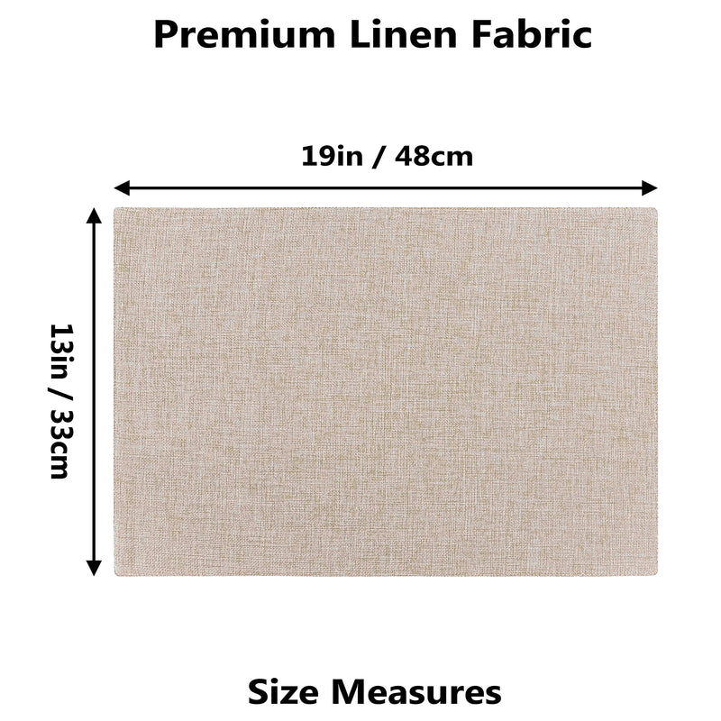 [Australia - AusPower] - Placemats by Home Brilliant Set of 4 Heat Resistant Dining Table Place Mats Cloth Placemats Kitchen Table Mats, Light Linen Placemats 13" x 19", Set of 4 