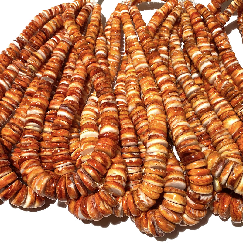 [Australia - AusPower] - [ABCgems] Gigantic Caribbean-Sea Orange Spiny Oyster Shell Beads - Natural & Organic Seashell for DIY Jewelry Making - Ideal for Necklaces, Bracelets - Irregular Rondelle - Graduated 8-18mm 18mm Graduated Sunset Orange 