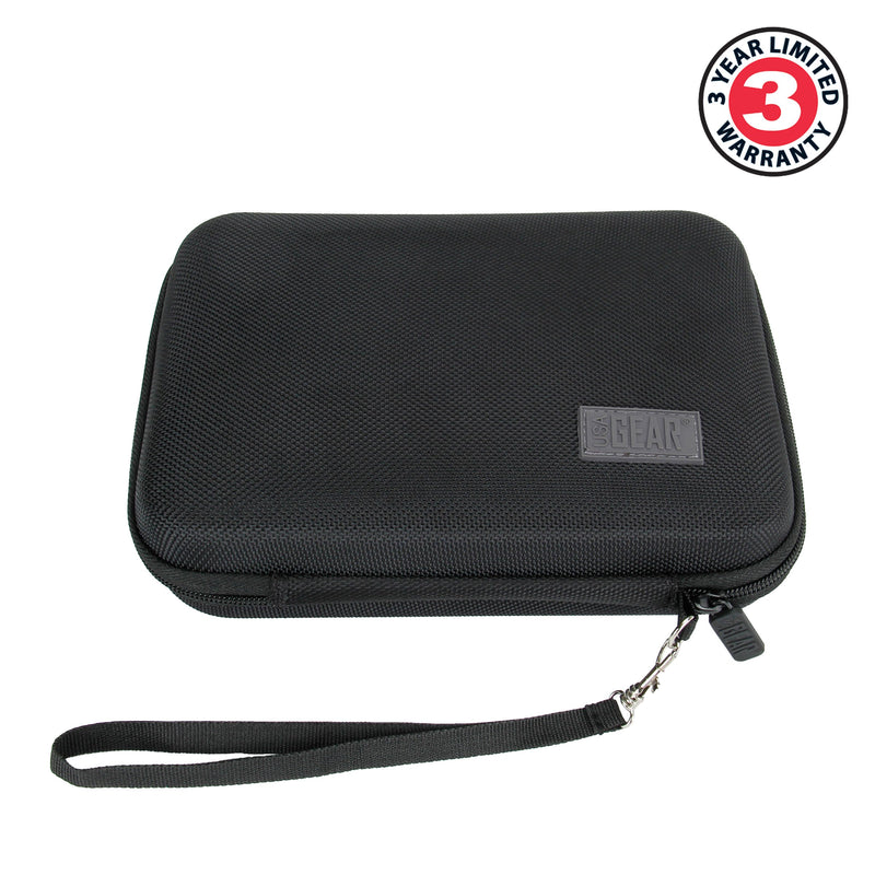 [Australia - AusPower] - USA Gear Hard Case Electronic Organizer Travel Case 7.5 Inch with Weather Resistant Exterior and Large Mesh Accessory Pocket - Compatible with Garmin GPS, Chargers, Hard Drives and More Electronics Black 