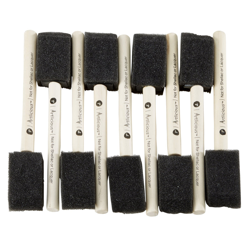 [Australia - AusPower] - Artlicious Foam Brush Set - Pack of 50 Disposable, 1-inch Sponge Paint Brushes for Acrylic Painting, Staining, Varnishes & DIY Craft Projects - Art Supplies﻿ One Inch - 50 Pack 