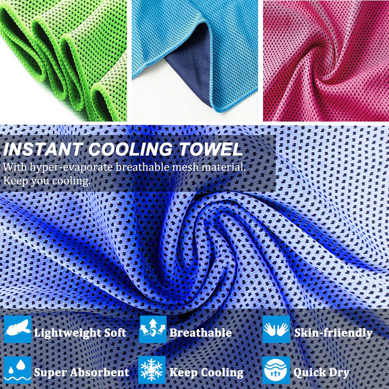 [Australia - AusPower] - YQXCC 4 Pcs Cooling Towel (47"x12") Cool Cold Towel for Neck, Microfiber Ice Towel, Soft Breathable Chilly Towel for Yoga, Golf, Gym, Camping, Running, Workout & More Activities 2*dark Gray/2*light Gray 