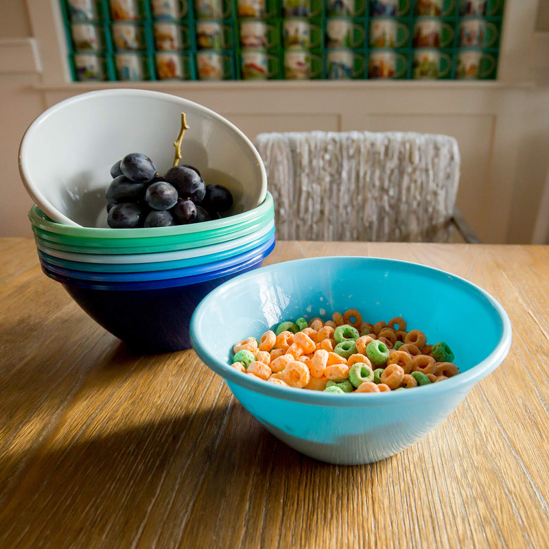 [Australia - AusPower] - Youngever 32 ounce Plastic Bowls, Large Cereal Bowls, Large Soup Bowls, Set of 9 (9 Coastal Colors) 9 Coastal Colors 