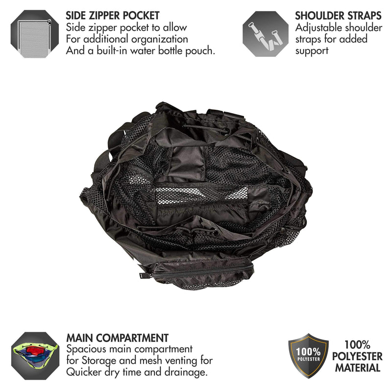 [Australia - AusPower] - TYR Big Mesh Mummy Backpack One Size Black 