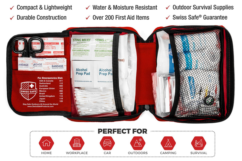 [Australia - AusPower] - 200-Piece Professional First Aid Kit for Home, Car or Work : Plus Emergency Medical Supplies for Camping, Hunting, Outdoor Hiking Survival 