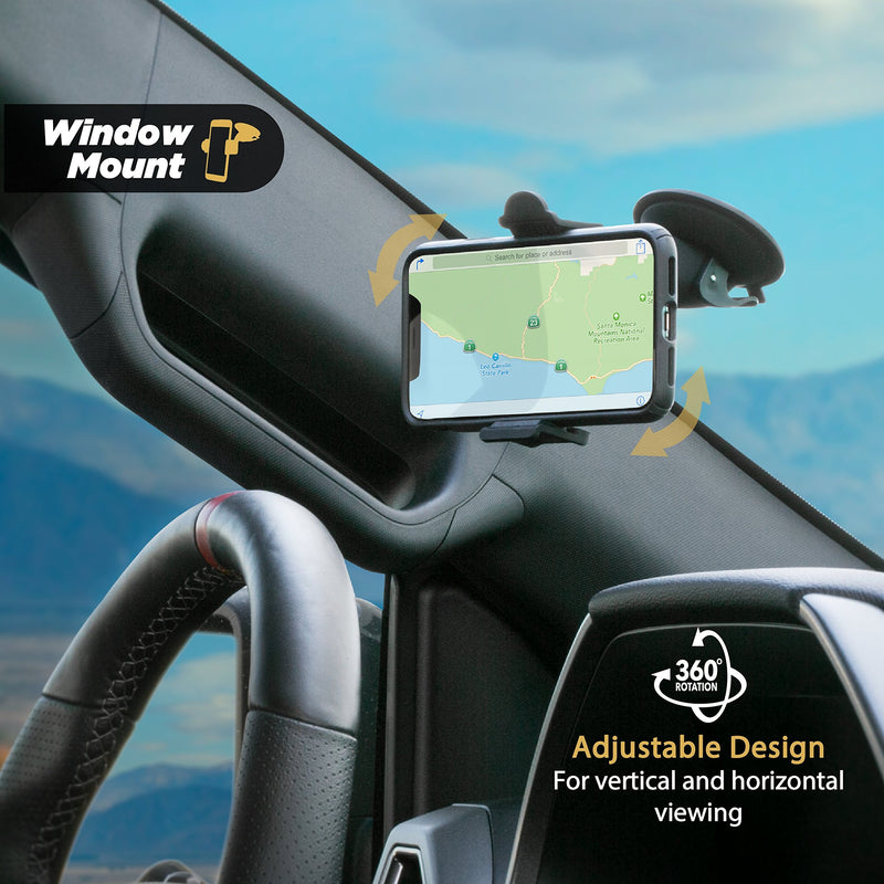 [Australia - AusPower] - SCOSCHE HDVM 3-in-1 Universal Smartphone/GPS Vent or Suction Cup Mount for the Car, Home or Office , Black 