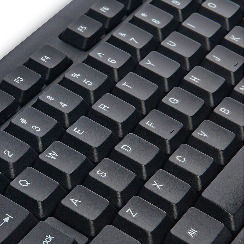 [Australia - AusPower] - Verbatim Slimline Full Size Wired Keyboard USB Plug-and-Play Compatible with PC, Laptop - Frustration Free Packaging Black 