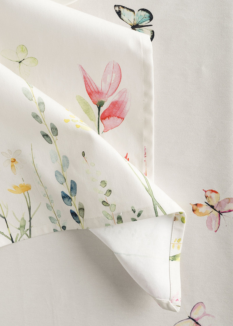 [Australia - AusPower] - Maison d' Hermine Botanical Fresh 100% Cotton Soft and Comfortable Set of 4 Napkins for Family Dinners Weddings Cocktail Kitchen Spring/Summer for Mothers Day (20 Inch by 20 Inch). 