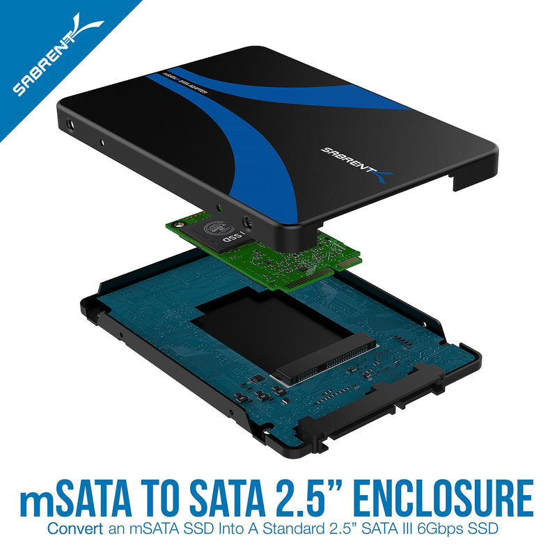 [Australia - AusPower] - SABRENT mSATA to 2.5-Inch SATA III Aluminum Enclosure Adapter (EC-MSSA) mSATA to SATA 