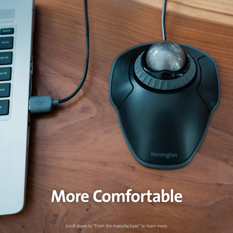[Australia - AusPower] - Kensington Orbit Trackball Mouse with Scroll Ring (K75327WW) Black-Grey wired usb 