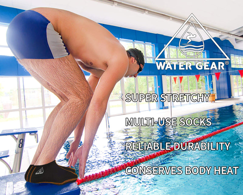 [Australia - AusPower] - Water Gear Fin Socks Large - Dive Socks Great for Scuba Diving and Snorkeling - for Men and Women - Keeps Your Feet Dry orange XX-SMALL MEN'S 1-3 