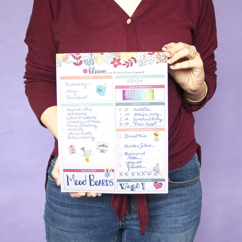 [Australia - AusPower] - bloom daily planners Daily Planning System Tear Off to Do Pad - Undated Planning Sheets - 8.5" x 11" - Floral Dots Daily Planning System - Floral Dots 