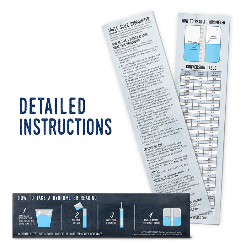 [Australia - AusPower] - Fermentaholics Triple Scale Hydrometer Test Kit | Hydrometer Test Jar Kit | Make Wine, Beer, Mead, Cider, and More | Measure ABV, Brix, and Specific Gravity (Hydrometer Test Kit - Plastic Test Jar) Hydrometer Test Kit - Plastic Test Jar 