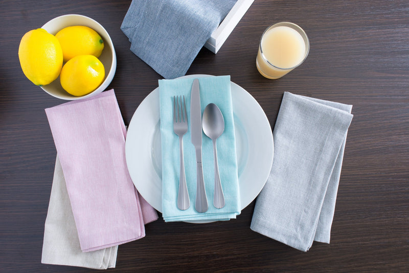 [Australia - AusPower] - DII Chambray Kitchen, Tabletop Collection, Blue, Napkin Set Square 