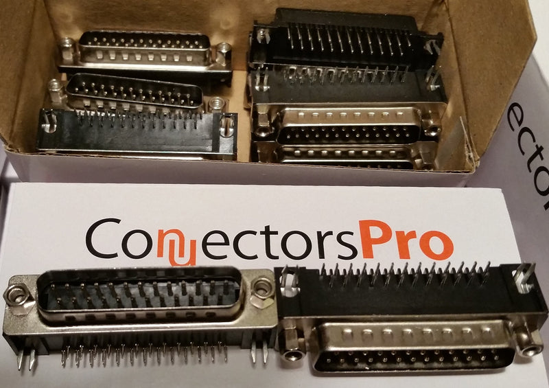 [Australia - AusPower] - PC Accessories - Connectors Pro 10-Pack DB25 Male Right Angle PCB Mount Connector, 90 Degree D-Sub 10-PK 