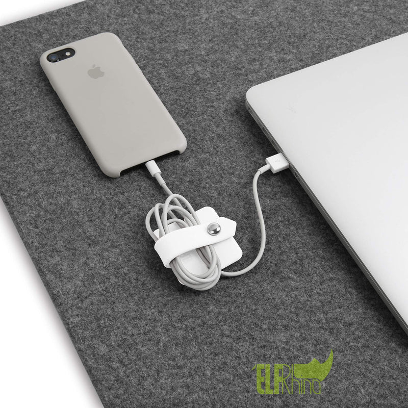 [Australia - AusPower] - ELFRhino Silicone Earphone Organizer Earphone Wrap Winder Headphone Cord Organizer Wrap Winder Manager/Cable Winder 3 Pieces White+transparent+grey 
