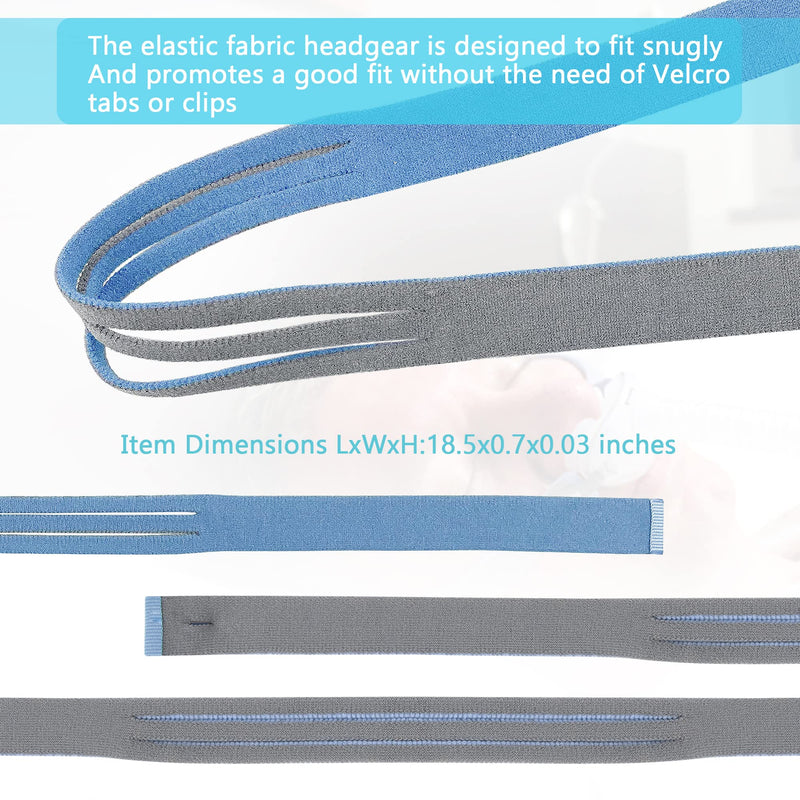 [Australia - AusPower] - Airfit P10 Strap CPAP Nasal Pillows Headgear Replacement - Improve Stability & Comfort for Resmed P10 System Blue // Grey (2-Pack) 