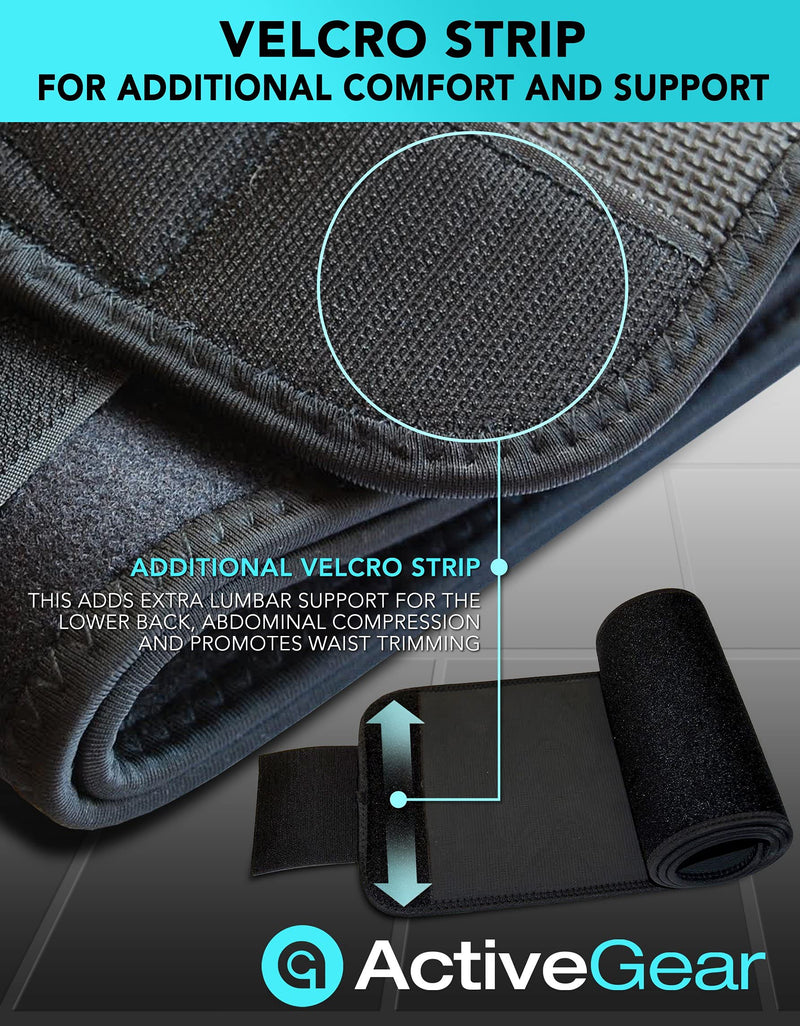 [Australia - AusPower] - ActiveGear Waist Trimmer Belt Slim Body Sweat Wrap for Stomach and Back Lumbar Support Blue Medium 