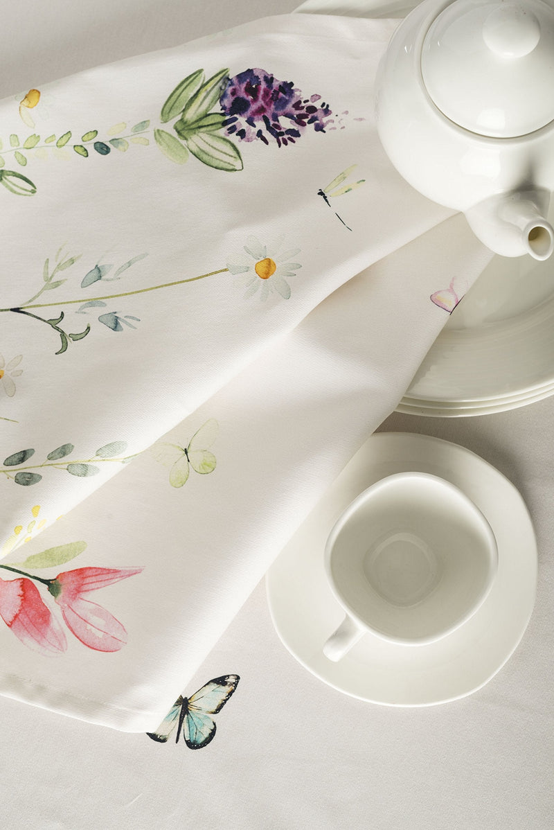 [Australia - AusPower] - Maison d' Hermine Botanical Fresh 100% Cotton Soft and Comfortable Set of 4 Napkins for Family Dinners Weddings Cocktail Kitchen Spring/Summer for Mothers Day (20 Inch by 20 Inch). 