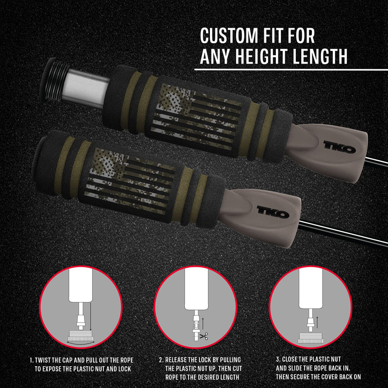 [Australia - AusPower] - TKO Weighted Jump Rope for Adult Fitness | 2 - 0.5 lb Removable Weights | 9 FT Long for Cardio Exercise Workouts, Non-Slip Handles Black/Neo Green 