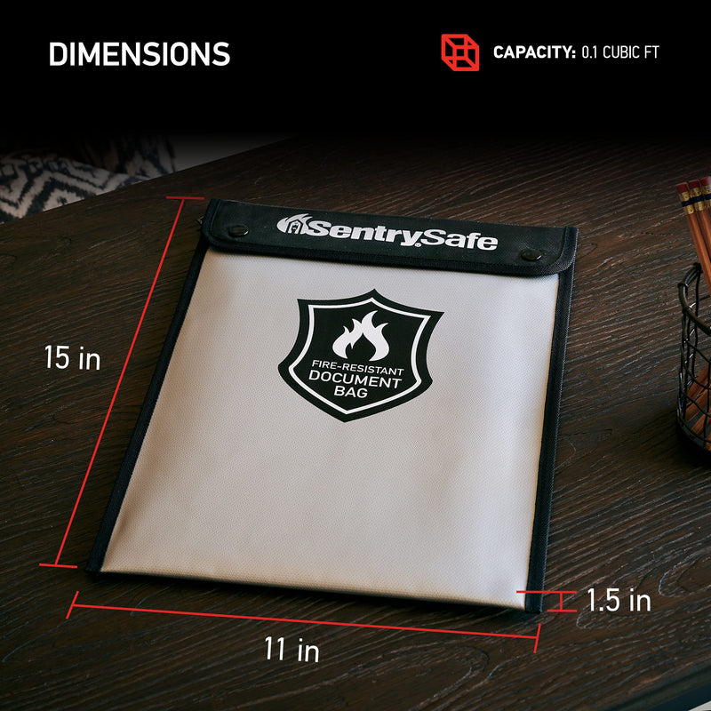 [Australia - AusPower] - SentrySafe Fire and Water Resistant Bag with Zipper for Documents, 5" x 11" x 15", FBWLZ0 Fire Resistant Document Bag Box 